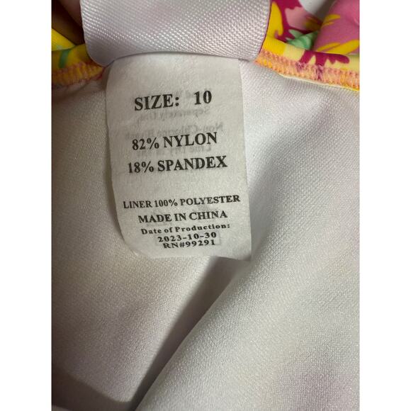 Kanu Surf Girls' Morgan Floral Ruffle1-Shoulder 1-Piece Swimsuit Size 10 - Picture 3 of 7